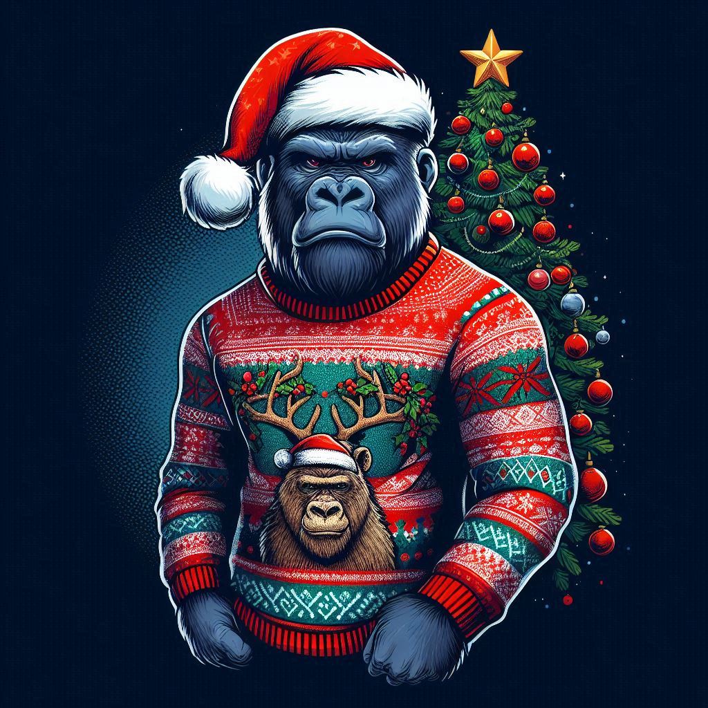 Gorilla Ugly Christmas Sweater